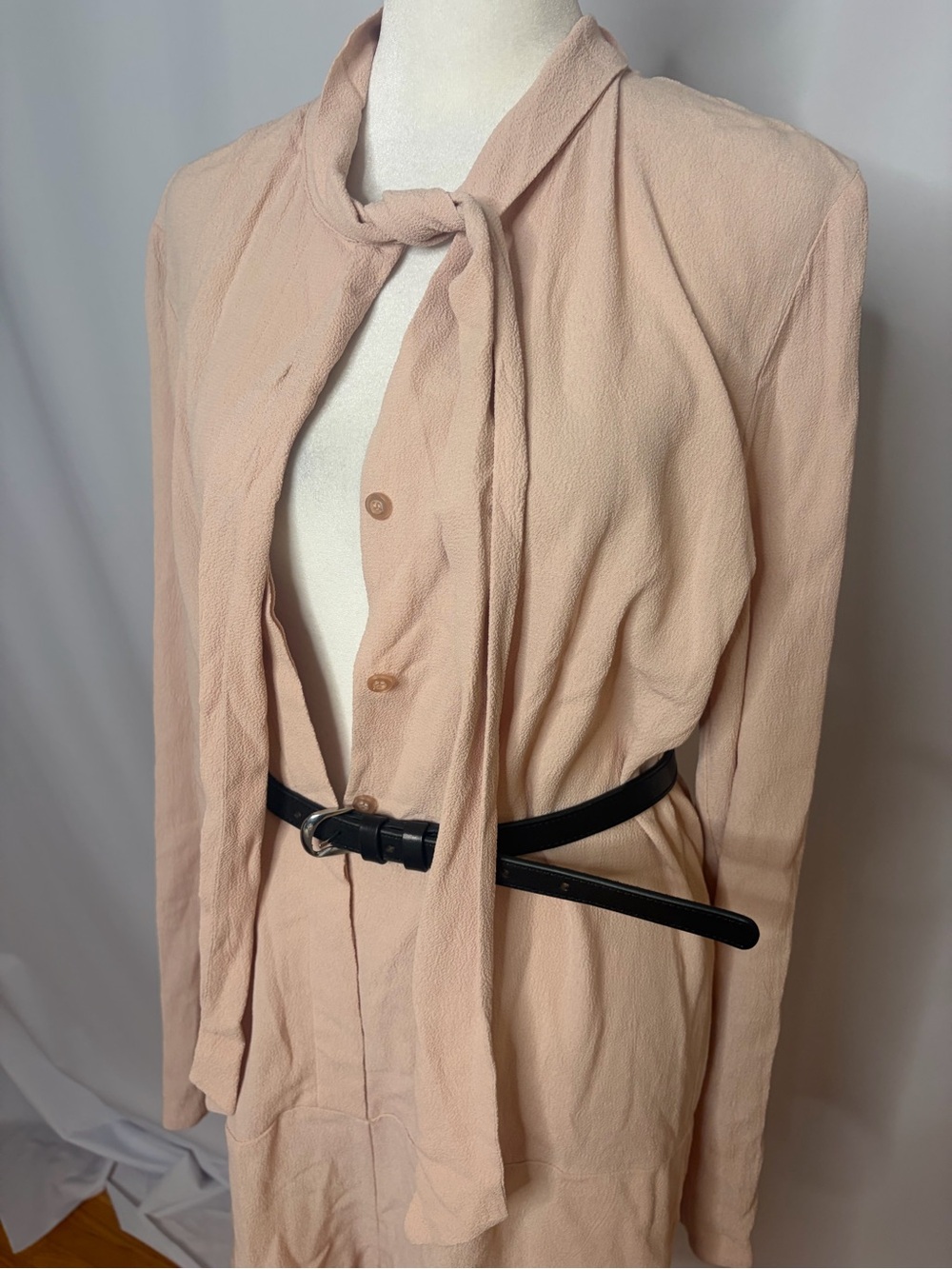 See By Chloé Pale Blush Tie-Neck Romper